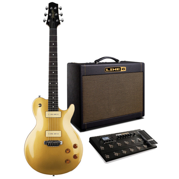Line 6 JTV-59P Guitar, Gold Top and DT25 1x12 Dream Rig Bundle