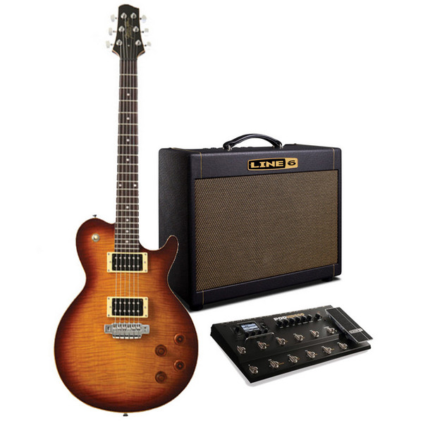 Line 6 JTV-59 Guitar, Tobacco Sunburst and DT25 1x12 Dream Rig Bundle