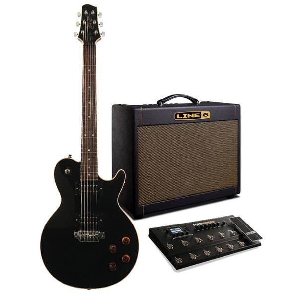 Line 6 JTV-59 Guitar, Black and DT25 1x12 Dream Rig Bundle