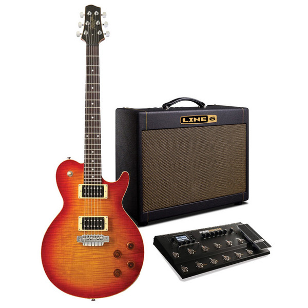 Line 6 JTV-59 Guitar, Cherry Sunburst and DT25 1x12 Dream Rig Bundle