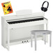 Yamaha Clavinova CLP-430WH White with Bench, Headphones & Book