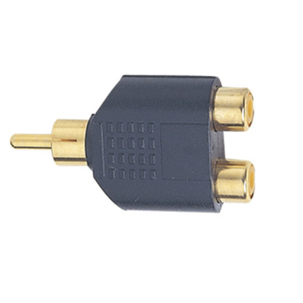 Electrovision Gold Plated RCA Phono Male/2xRCA Phono Female Adaptor