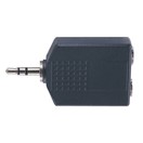 3.5mm Stereo Male/2x6.35mm Stereo Female Adaptor by Gear4music