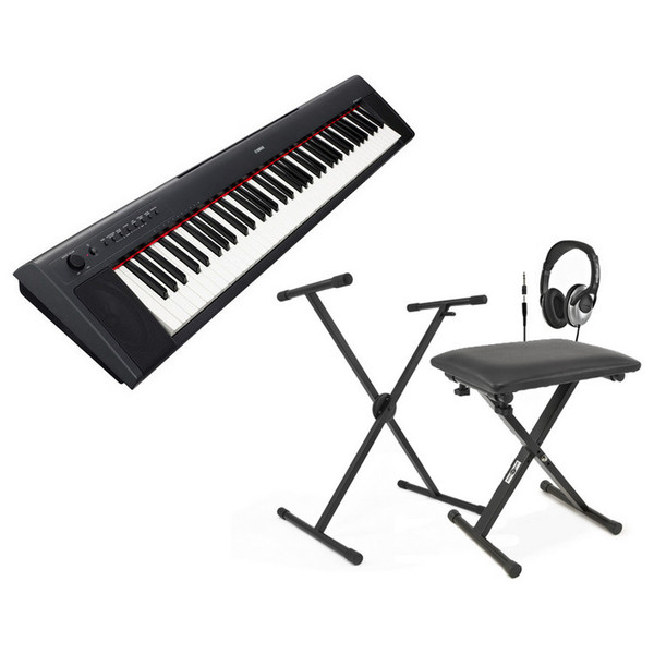 DISCYamaha Piaggero NP31 Digital Piano, Blk + Stand, Bench & H'phones