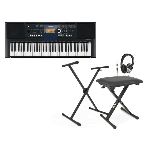 Yamaha PSR-E333 Portable Keyboard with Stand, Bench and Headphones