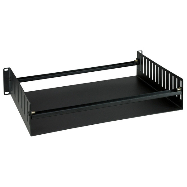 Electrovision Black Powder Coated Steel Rack Tray, 3U