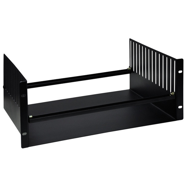 Electrovision Black Powder Coated Steel Rack Tray, 4U