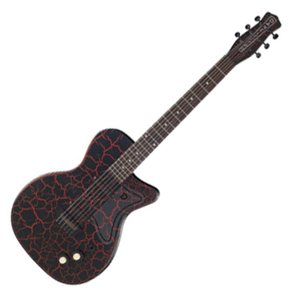 Danelectro 56 Single Cut Guitar, Red and Black Crackle