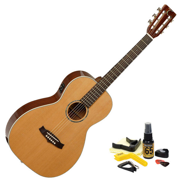 Tanglewood TW73E Parlour Electro-Acoustic, Natural + FREE Accessories