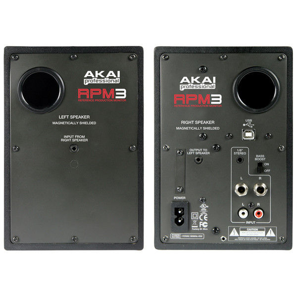 AKAI RPM3 スタジオモニタースピーカー Akai RPM 3 Active USB Studio Monitors (Pair) - Nearly New at