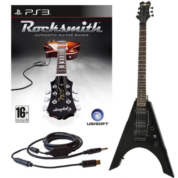 Rocksmith (PS3) + Metal-V Electric Guitar in Black