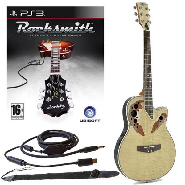 Rocksmith (PS3) + Deluxe Round Back Acoustic Guitar in Flamed Maple