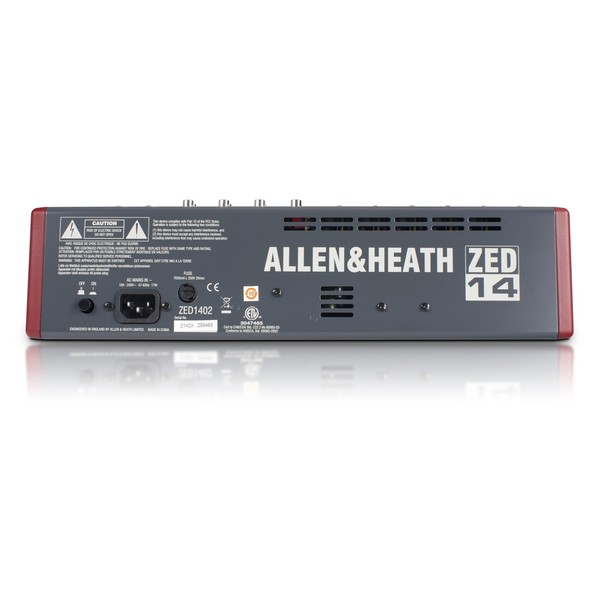Allen and Heath ZED-14 USB Compact Stereo Mixer - Back
