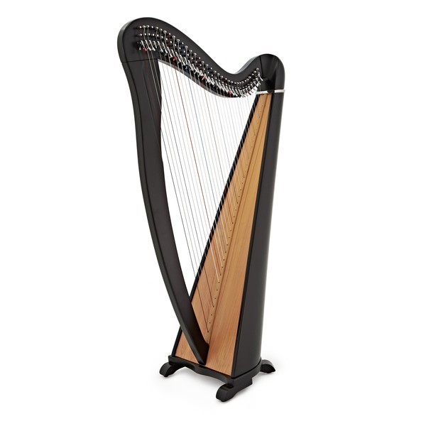34 String Roundback Harp by Gear4music, Black