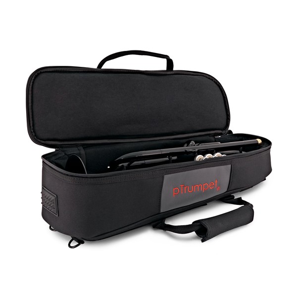 pTrumpet hyTech Trumpet, Black case open