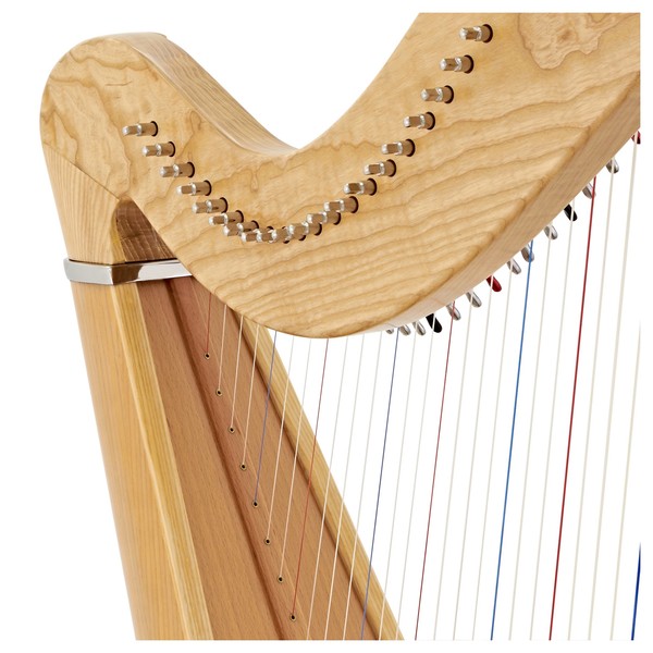 38 String Pillar Harp by Gear4music, Natural close