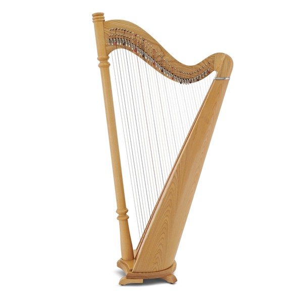 38 String Pillar Harp by Gear4music, Natural side
