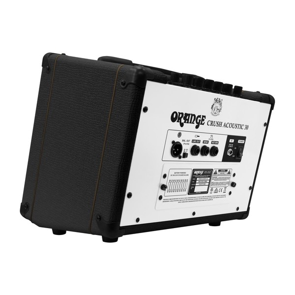 Orange Crush Acoustic 30 1x10 Acoustic Combo, Black - Back Angle