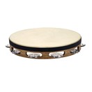 Meinl Headed Wood Tambourine, Steel Jingles, Walnut Brown