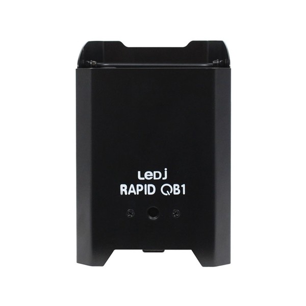 LEDJ Rapid QB1 RGBA Battery-Powered LED Uplighter, Black Housing, Front