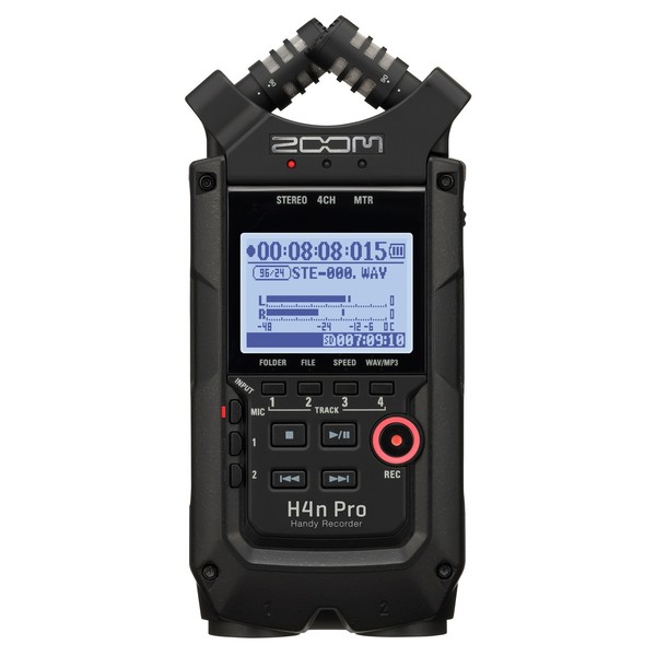 Zoom H4n Pro Handy Recorder, Black - Front