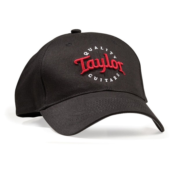 Taylor Black Cap, Red/White Embossed - Front View