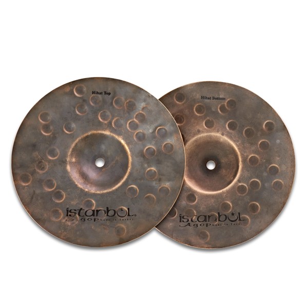 Istanbul Agop Xist Dry Dark 10" Hi Hat Cymbals laid out