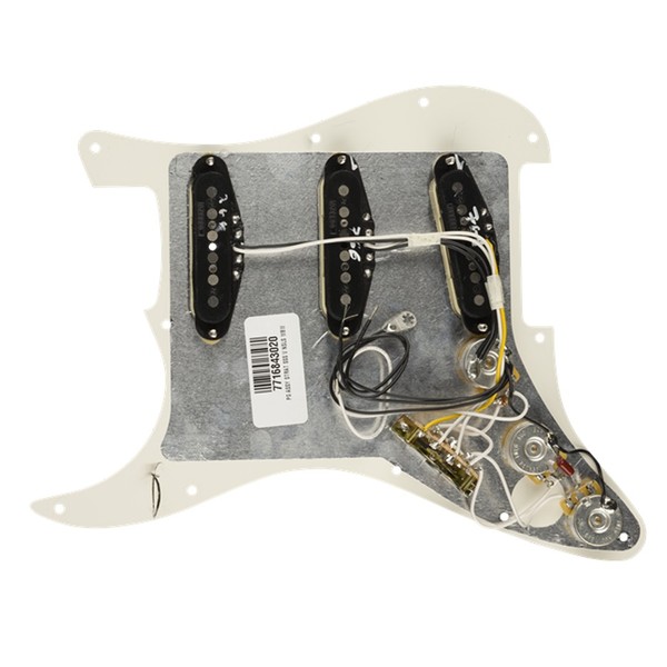 Fender Strat SSS V Noiseless Pre-Wired Pickguard, WBW Flat back