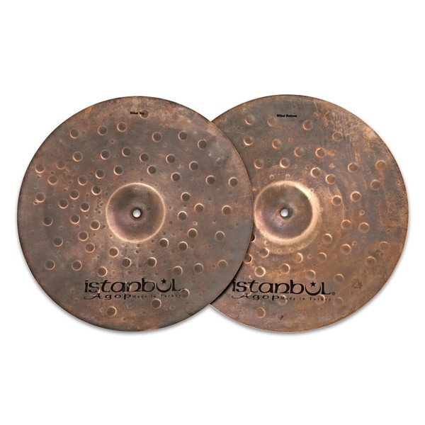 Istanbul Agop Xist Dry Dark 17" Hi Hat Cymbals laid out
