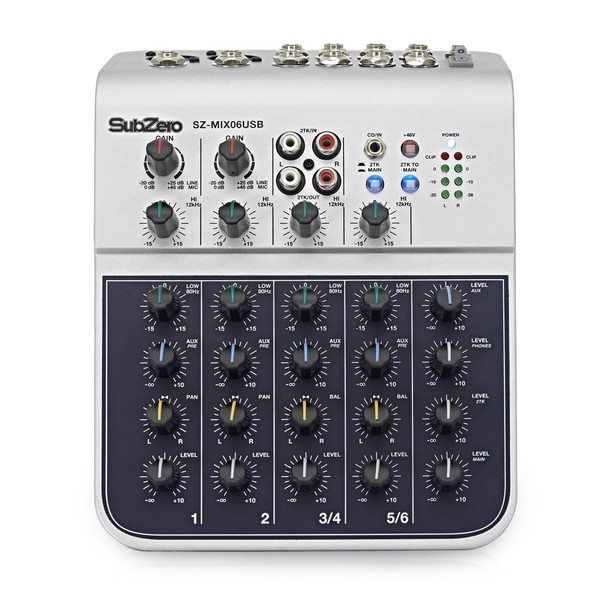 SubZero SZ-MIX06USB 6-Channel Mini Mixer with USB