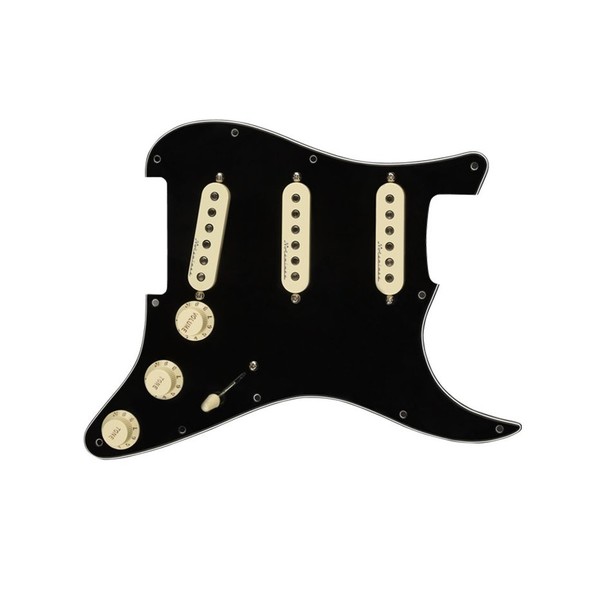 Fender Strat SSS H Noiseless Pre-Wired Pickguard, BWB - Front