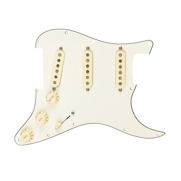 Fender Strat SSS Fat 50's Pre-Wired Pickguard, WBW - Front View