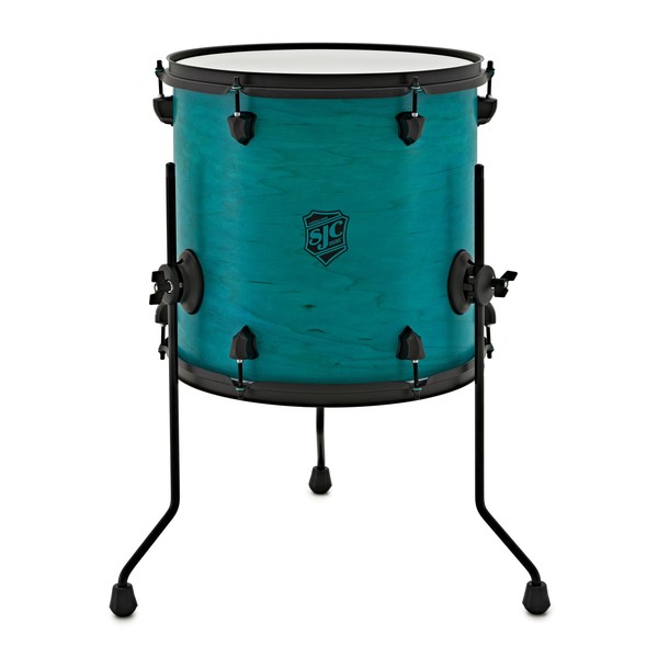 SJC Drums Pathfinder Floor Tom 14x14 Miami Teal Satin, Black HW