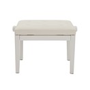 Deluxe Adjustable Piano Stool by Gear4music, White