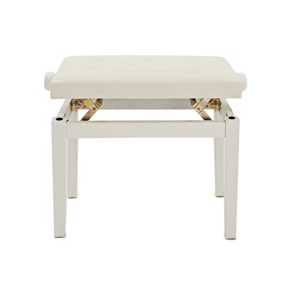 Deluxe Piano Stool by Gear4music, White