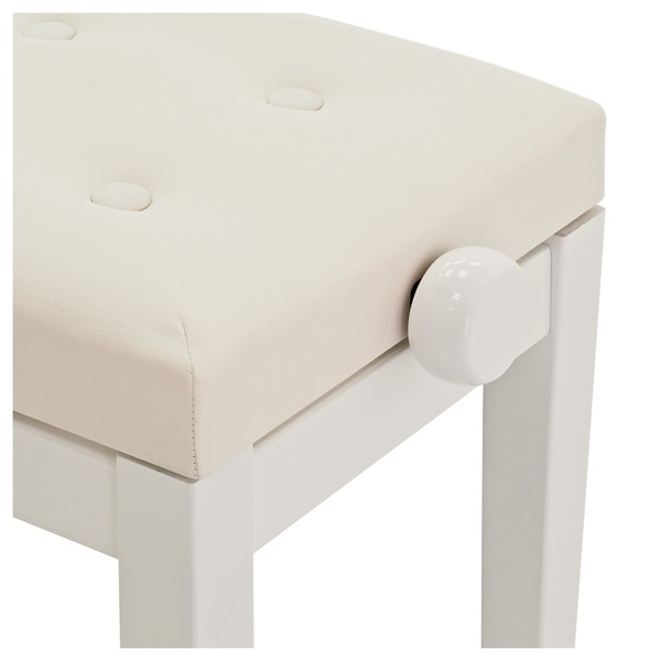 Deluxe Piano Stool by Gear4music, White