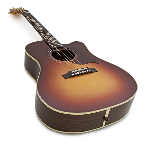 Gibson Hummingbird M, Rosewood Burst - Angle View