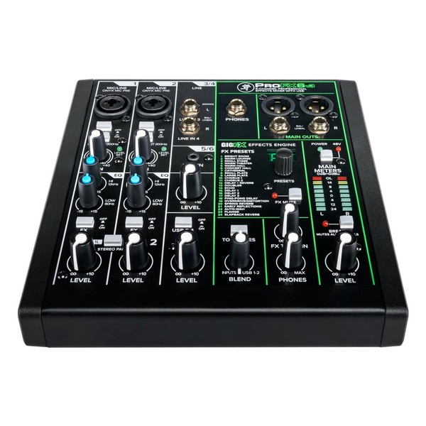 Mackie ProFX6v3 6-Channel Analog Mixer with USB, Top and Front