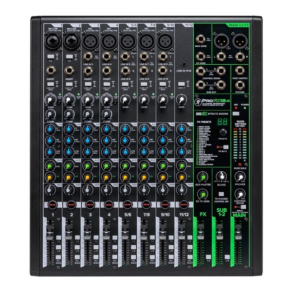 Mackie ProFX12v3 12-Channel Analog Mixer with USB, Top