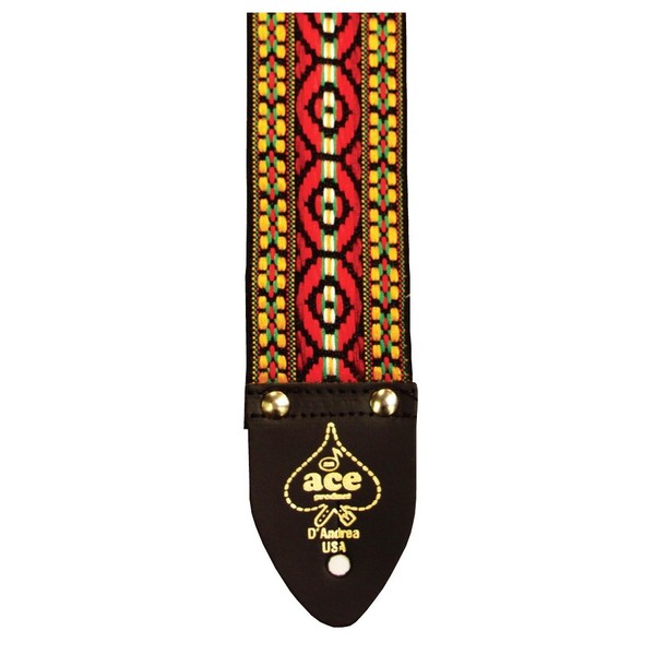 D'Andrea Bohemian Red 2'' Guitar Strap - Front View