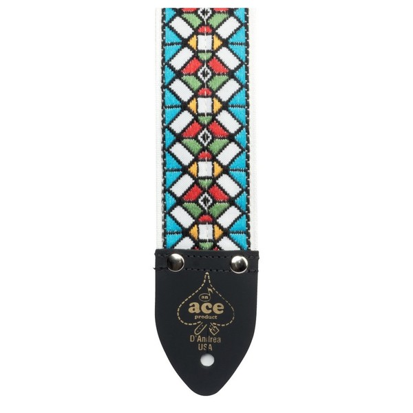 D'Andrea Ace Stained Glass 2'' Guitar Strap - Front View