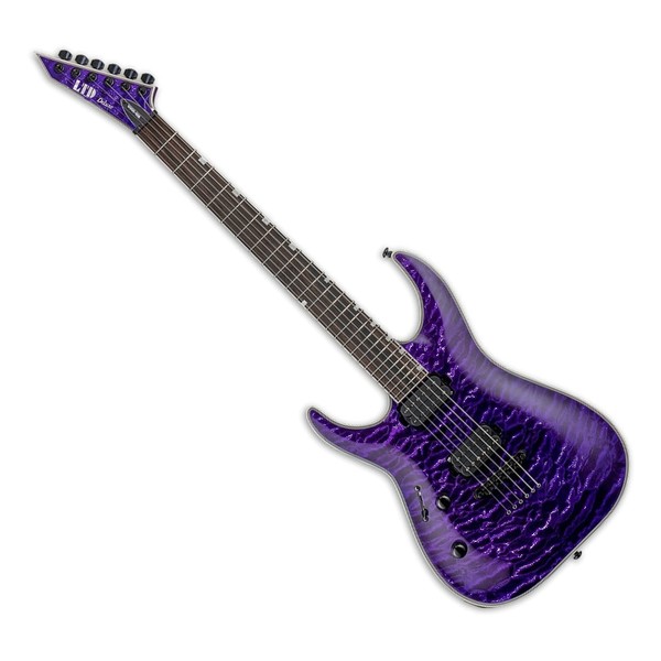 ESP LTD MH-1000NT QM Left Handed, See Thru Purple - Main