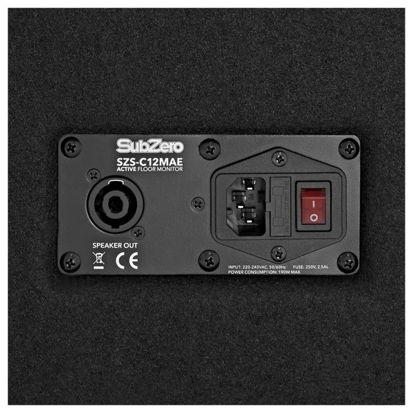 SubZero 12" Active Floor Monitor back close