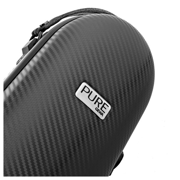 Gewa Pure Polycarbonate Shaped Violin Case, Black logo