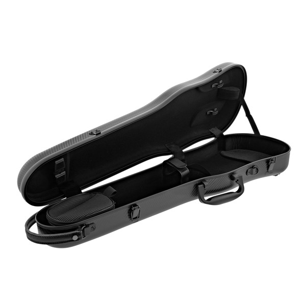 Gewa Pure Polycarbonate Shaped Violin Case, Black open