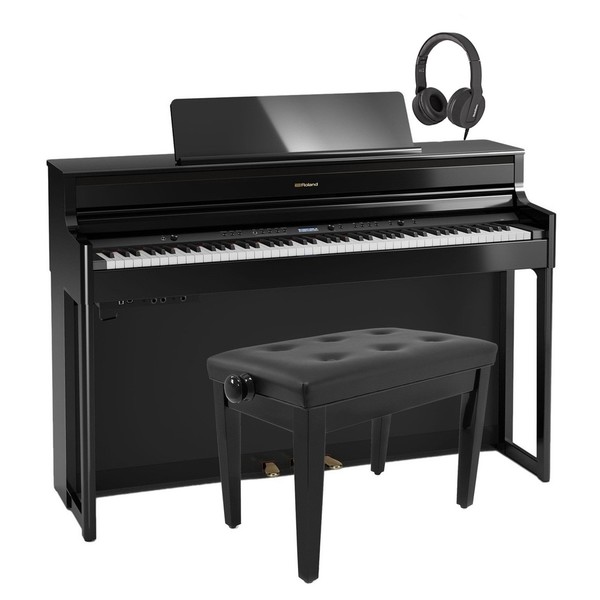 Roland HP704 Digital Piano Package, Polished Ebony