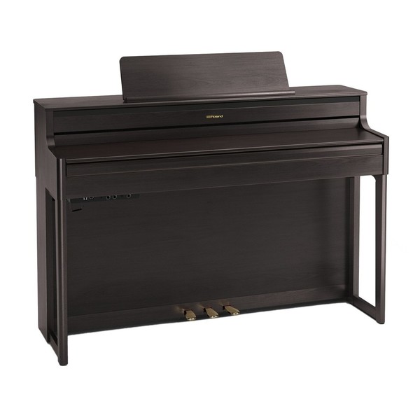 Roland HP704 Digital Piano, Dark Rosewood, Lid