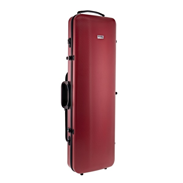 Gewa Pure Polycarbonate Oblong Violin Case, Red angle