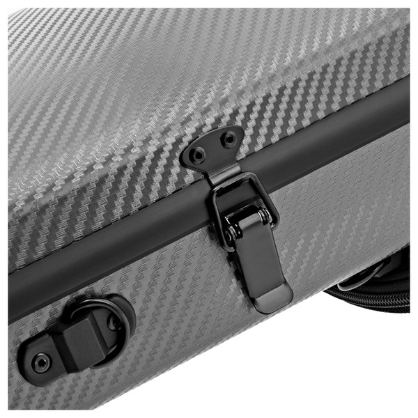 Gewa Pure Polycarbonate Oblong Violin Case, Grey clasp