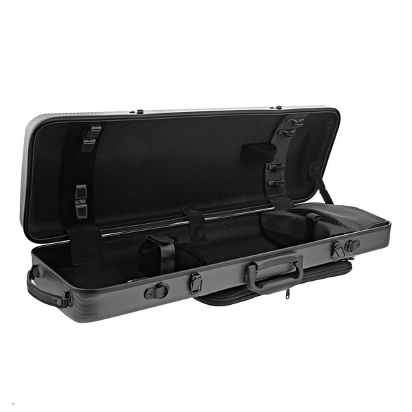 Gewa Pure Polycarbonate Oblong Violin Case, Grey open
